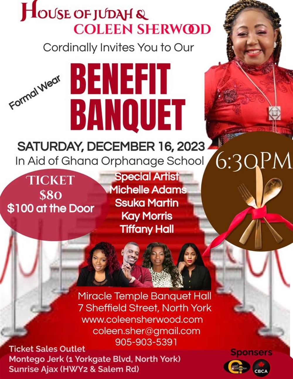 Benefit Banquet in Aid of Ghana Orphanage School on Saturday December 16, 2023