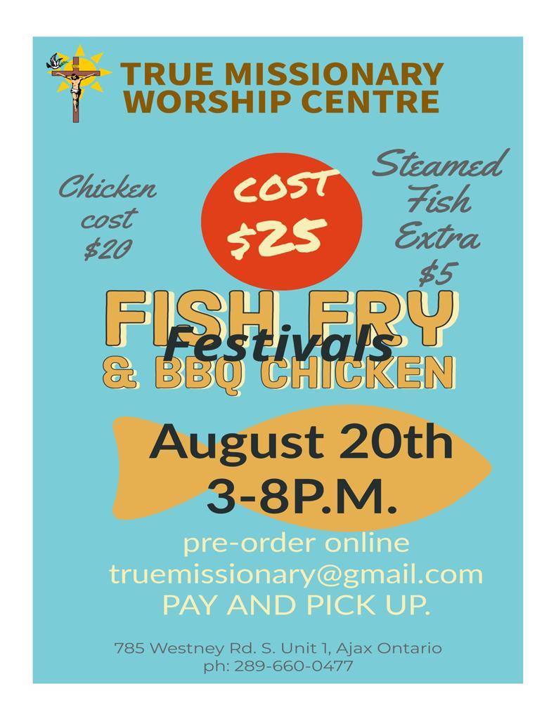 Fish Fry and BBQ Chicken - August 20th 2022